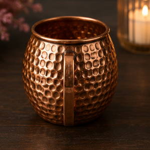 Jarra de Cobre Puro Martillado con Textura Esférica para Cócteles, Ecológica, para Uso Doméstico, Estilo Vintage - Product Image 1