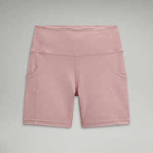 Shorts Deportivos de Yoga para Mujer al por Mayor, Cintura Alta, para Entrenamiento, Fitness, Color Rosa, con Bolsillos - Product Image 4