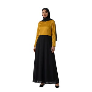 Elegante y Modesto Vestido Abaya para Mujer, Estilo Dubái Islámico, Maxi Kaftan de Manga Larga |   Ropa de Fiesta Contrastante 2026, Moda Premium - Product Image 1