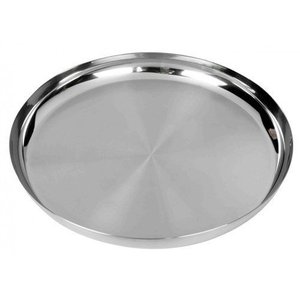 Assiette à dîner en acier inoxydable de qualité supérieure, durable, résistante à la rouille, finition miroir pour les repas quotidiens - Product Image 6