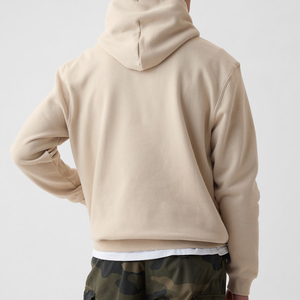 Sweat à capuche mi-zippé en coton pour homme, personnalisé, coupe oversize, en velours écologique, avec poche chauffante, vêtement de sport décontracté - Product Image 2