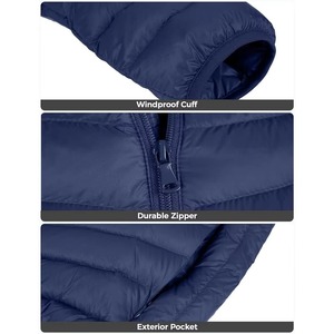 Stylish <b>Lightweight</b> <b>Men's</b> Puffer <b>Jacket</b> Coated Formal Super Soft Windbreaker Solid Color Pockets Spring Streetwear - Product Image 5