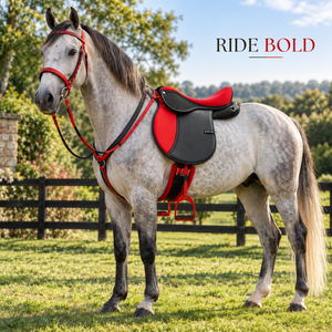 Conjunto Completo para Montar a Caballo |   Silla de Montar Inglesa Sintética Endurance con Brida, Cincha Acolchada y Estribos a Juego para Largas Distancias - Product Image 2