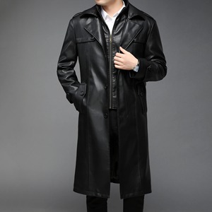 Abrigo de Cuero Real de Alta Calidad para Hombre, Abrigo Impermeable de Cuero Sintético, Chaqueta de Invierno Gruesa y Cálida, en Existencia - Product Image 3