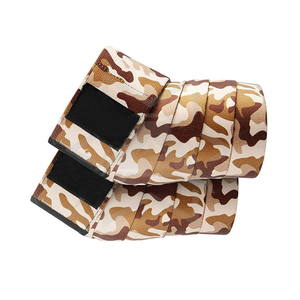 Bandes élastiques pour genoux à motif camouflage, fixation réglable par auto-agrippant, soutien pour haltérophilie et musculation, personnalisation OEM - Product Image 3