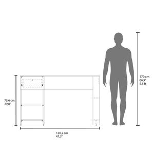 โต๊ะคอมพิวเตอร์สีขาว 1 ลิ้นชัก 2 ชั้นวาง - Product Image 5