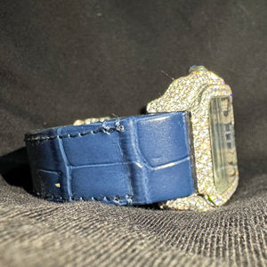 Reloj de Lujo Hip Hop con Cristales Cuadrados y Bisel de Acero Inoxidable, con Diamantes (Pasa el Test de Diamantes), Venta al por Mayor, Stock en EE. UU. y Reino Unido - Product Image 1