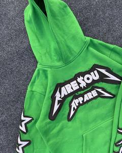 Ensemble de survêtement vert à capuche RARE SOUL APPAREL, manches longues, en coton, imprimé appliqué, streetwear pour enfants, tenue décontractée de printemps - Product Image 2