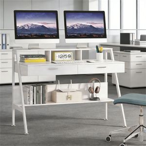 <b>Computer</b> Desk with <b>Storage</b> Shelf and Drawers Writing Desk <b>for</b> Home or Office Use - Product Image 2