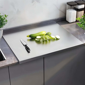 Grande planche à découper décorative en acier inoxydable, réutilisable, plaquée argent, taille personnalisable - Product Image 4