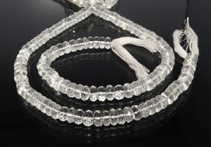 ลูกปัดคริสตัลทรงรอนเดลล์สีขาวธรรมชาติ AAA ขนาด 8-8.5 มม. ลูกปัดอัญมณีคริสตัล 10 นิ้ว ลูกปัดคริสตัลทรงรอนเดลล์สำหรับทำเครื่องประดับ - Product Image 5