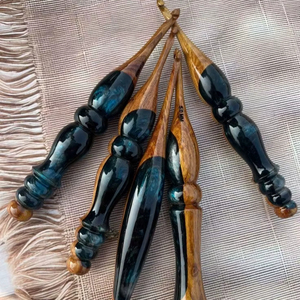 Unique Pattern Resin <b>Crochet</b> Hook <b>Set</b> Ideal For Handmade Crafts And Smooth Yarn Glide Without Snagging Issues - Product Image 1