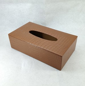 Boîte de rangement pour mouchoirs en cuir véritable, porte-serviettes en papier, boîte de rangement pour serviettes, support rectangulaire, accessoires luxueux pour hôtels - Product Image 3