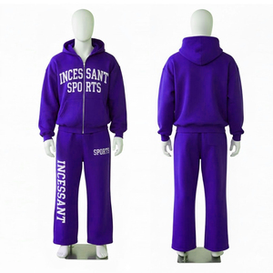 Conjunto Deportivo de Felpa con Logotipo Personalizado a Precio de Fábrica, Sudadera con Capucha y Pantalones Deportivos de 500 GSM, Ropa Deportiva Informal Holgada - Product Image 6