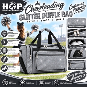 Sac de sport scintillant pour cheerleading, sac de danse scintillant, sac de sport personnalisé brodé pour équipes sportives, grande capacité - Product Image 2