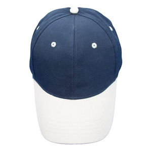 Custom Logo Two Tone Baseball Cap 6 Panel <b>Navy</b> Blue and White Sport <b>Hat</b> High Quality Cotton Twill Adjustable 6 Panel Caps - Product Image 1