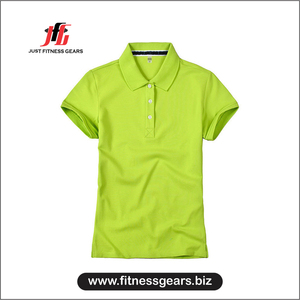 T-shirt d'été décontracté à manches courtes pour femme, coupe ajustée, col chemise, respirant, séchage rapide, en polyester/coton - Product Image 1