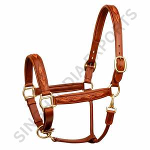 Cabestro de Cuero Genuino Trenzado para Caballo, Ajustable y Acolchado, con Herrajes de Latón Premium, para Equitación - Product Image 3