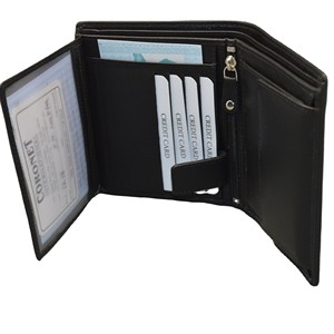 Portefeuille homme en cuir véritable, bifold, anti-RFID, court, design minimaliste, fermeture ouverte, usage quotidien, multifonction - Product Image 2