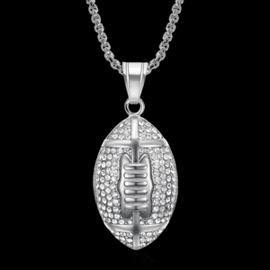 Pendentif de football Jewelux de qualité supérieure, en argent 925 plaqué rhodium, avec cristaux et strass, style hip-hop, unisexe, à porter au quotidien, en provenance d'Inde - Product Image 1