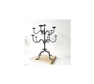 Glossy Black Metal 5 Arm Candelabra Modern <b>Gothic</b> Taper <b>Candle</b> Holder Stand European Table Centerpiece Hotel Banquet Display - Product Image 2