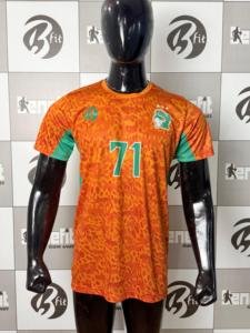Camiseta de Fútbol de Costa de Marfil de Primera Calidad, Diseño Sublimado Personalizado, Secado Rápido, Transpirable, Cuello Redondo, para Adultos - Product Image 1