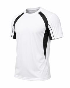 Men's 300 GSM White Black <b>Raglan</b> Sleeve O-Neck T-Shirt Regular Fit Quick Dry Knitted Polyester/Cotton Jersey Blank Design - Product Image 3