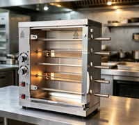 Four à rôtir vertical à gaz XY, machine à rôtir le poulet automatique pour cuisine commerciale