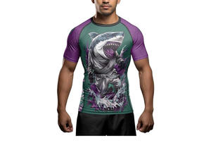 T-shirt de compression à manches courtes sublimé pour homme, Rashguard BJJ, sous-vêtement de combat MMA Jiu Jitsu, tenue de combat sublimée – Vente chaude - Product Image 6