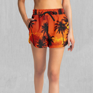 Shorts Deportivos de Cintura Alta con Estampado de Hongos para Mujer, Tejidos en Poliéster con Sublimación, Ribete de Encaje, Secado Rápido - Product Image 4