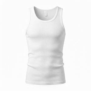 Wholesale Custom Olive Green Ribbed <b>Tank</b> <b>Top</b> <b>Men</b> Cotton Fitness Workout Gym Athletic Casual Slim Fit Muscle Sport <b>Tops</b> - Product Image 6