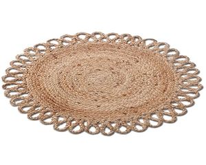 Eco Friendly Hand Braided Jute Cotton Area Rugs Non-Slip Custom Thick <b>Floor</b> Carpet Living Room Exercise Camping Prayer Hand Wash - Product Image 5