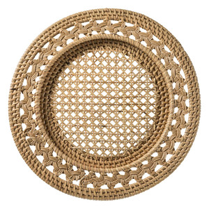 Handwoven Scalloped Charger <b>Plate</b> Boho Rattan Charger <b>Plates</b> for Table Decoration Handmade Placemat From Vietnam Factory - Product Image 1