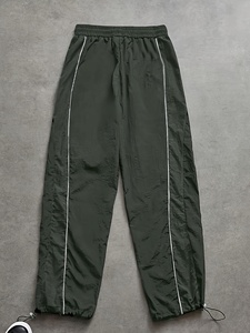 Pantalon décontracté droit imperméable pour homme en polyester/nylon noir, fermeture à cordon, tissé mi-lourd, service OEM pour l'hiver - Product Image 2