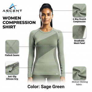 Camiseta Deportiva de Compresión de Manga Larga para Mujer, Absorbe la Humedad, para Entrenamiento Atlético, Gimnasio, Running, Fitness, Fabricante OEM - Product Image 6