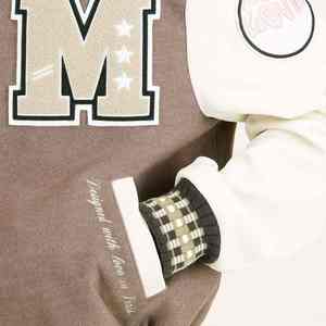 แจ็คเก็ตเบสบอลแบบวาร์ซิตี้สำหรับผู้ชาย รุ่น OEM แบบกำหนดเอง สำหรับฤดูหนาว ปักลายเชนิลล์ แขนหนัง สไตล์เบสบอล - Product Image 3