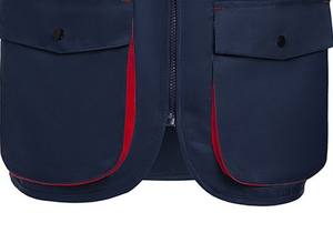 Gilet de sécurité haute visibilité ANSI Classe 2 pour hommes, respirant, en polyester-coton, col en V, fermeture éclair, logo personnalisé, LED clignotante, léger, OEM/ODM - Product Image 3