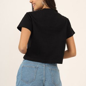 Camiseta de Verano para Mujer, Hecha en Pakistán, Moderna, con Bordado Gráfico, Transpirable, de Algodón, Corte Holgado, Estilo Urbano - Product Image 2