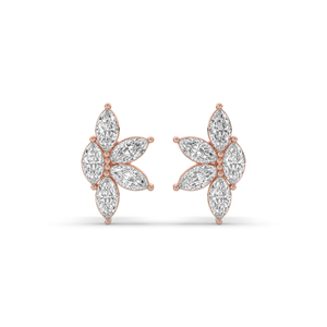 ต่างหูเพชรเลี้ยงในห้องปฏิบัติการ 0.60 กะรัต ทรงมาร์คีส์ ทอง 14K น้ำหนักเบา ดีไซน์โดดเด่น แฟชั่นทันสมัย ขายส่ง - Product Image 2