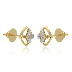 Pendientes de Oro Amarillo con Diamantes Cultivados en Laboratorio, Diseño Geométrico de Cometa - Product Image 1
