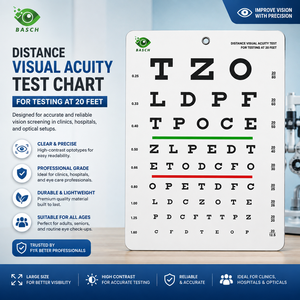 Tabla Optométrica Snellen BASCH con Barras Rojas/Verdes de 20 pies, Tabla de Prueba de Visión Manual para Uso Hospitalario y Doméstico, Examen de Agudeza Visual - Product Image 5