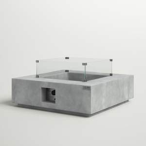 Concrete and Glass <b>Fire</b> <b>Pit</b> <b>Table</b> for Propane/Natural <b>Gas</b> - Product Image 3