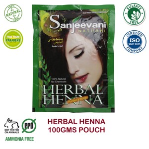 ผงเฮนน่า100% จาก sanjeevani แท้สีเขียวสมุนไพรย้อมสีแบบกึ่งถาวร - Product Image 5