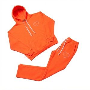 Ensemble sweat à capuche et pantalon de survêtement unisexe en coton épais imprimé, coupe ample, style streetwear hip-hop, écoresponsable, collection hiver 2025 - Product Image 3