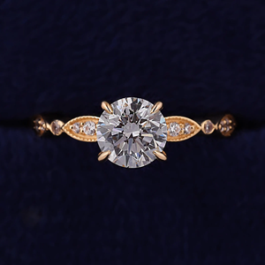 Classic Round Brilliant Cut Diamond Engagement Ring white Gold Prong Setting Women's Fine Jewelry - Product Image 1