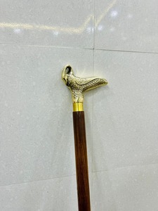 Handmade Rosewood Multifunction Polished Walking Stick Cane with <b>Brass</b> Swan Handle - Product Image 3