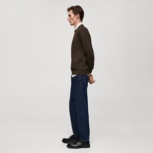 เสื้อสเวตเตอร์คอกลมของผู้ชายเสื้อสเวตเตอร์คอกลมทรงหลวมลำลองแบบเรียบ2024จากปากีสถาน - Product Image 3