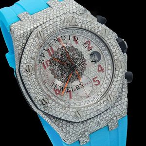 นาฬิกา Splendidigie Jewelry หรูหรา ประดับด้วยมอยส์ซาไนต์ แซฟไฟร์ คริสตัล พร้อมกลไก ETA ขนาด 28 มม. ระบบอนาล็อก ควอตซ์ ออโต้ แสดงวัน/วันที่ กันน้ำได้ 10 เมตร - Product Image 6