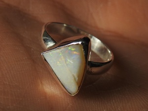 Anillo de Ópalo Plateado Natural Australiano Pulido, Clásico, para Regalo de Boda o Fiesta, para Ella, Joyería de Moda, Nueva Llegada - Product Image 5