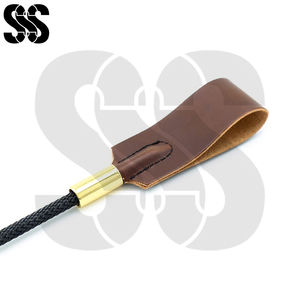 Fouet d'équitation personnalisé OEM ODM, manche en fibre de verre/PVC, poignée en cuir/PU, léger, robuste et durable, fouets équestres pour - Product Image 4